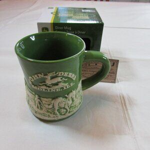 John Deere Raised Relief Plow Horse Diner Coffee Mug - Green - LP68222